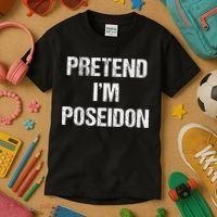 Pretend Im Poseidon Costume Greek God Halloween Party Kids T-Shirt thumb 3