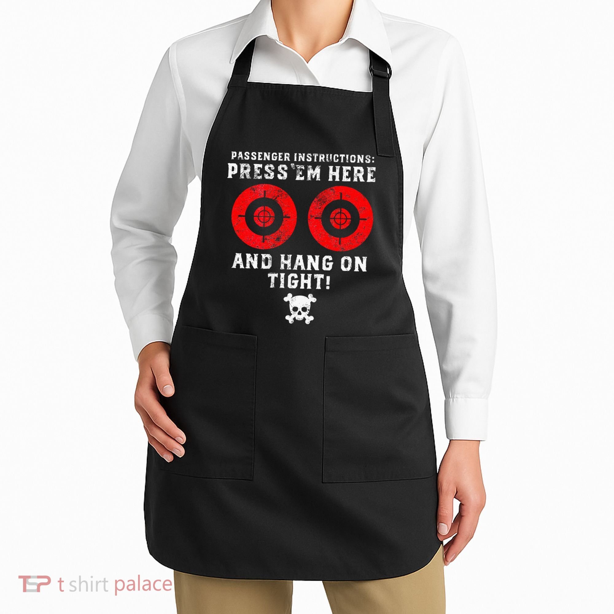 Passenger Instructions Press Em Here Apron