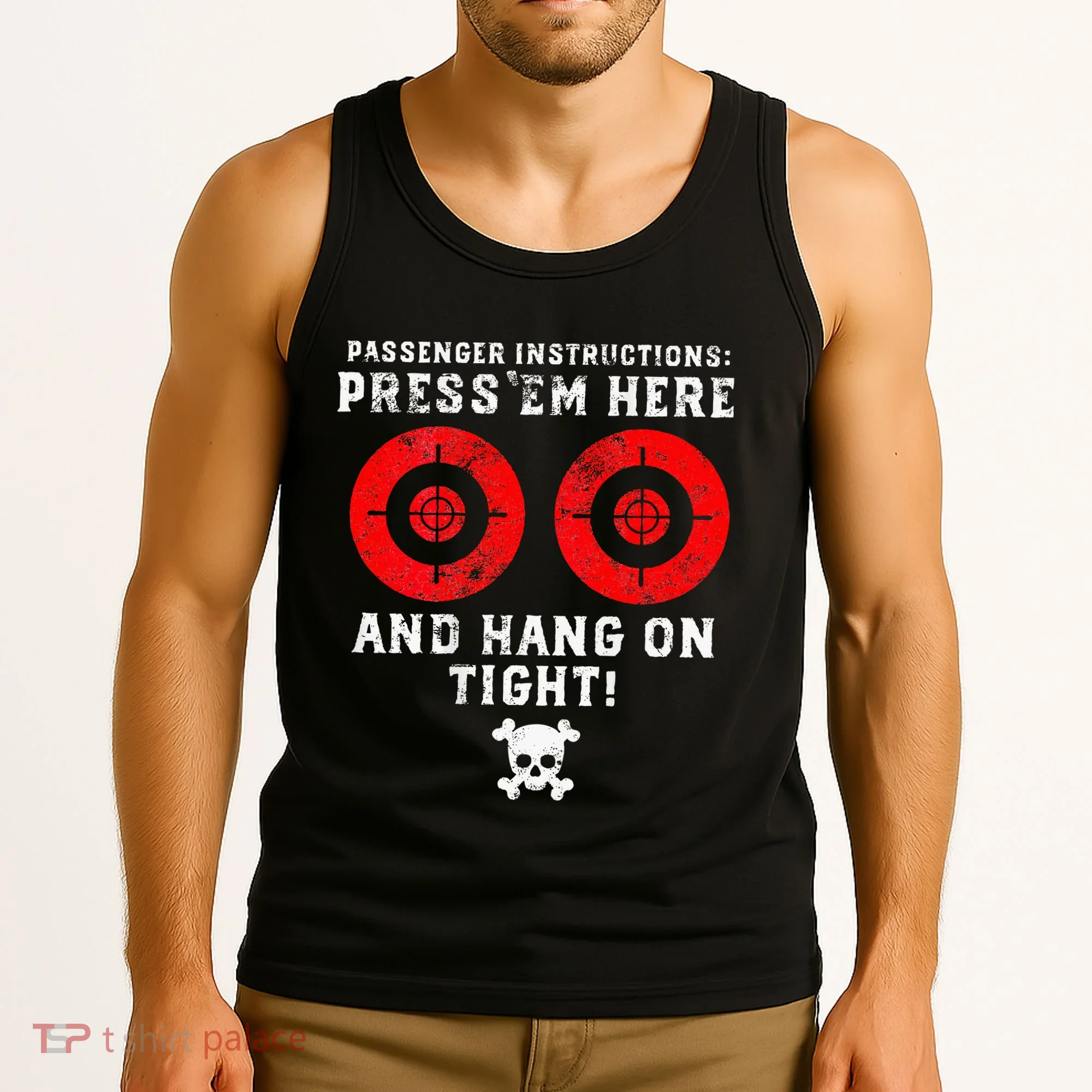 Passenger Instructions Press Em Here Tank Top