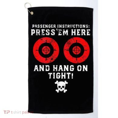 Passenger Instructions Press Em Here Golf Towel