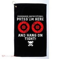 Passenger Instructions Press Em Here Golf Towel thumb 0