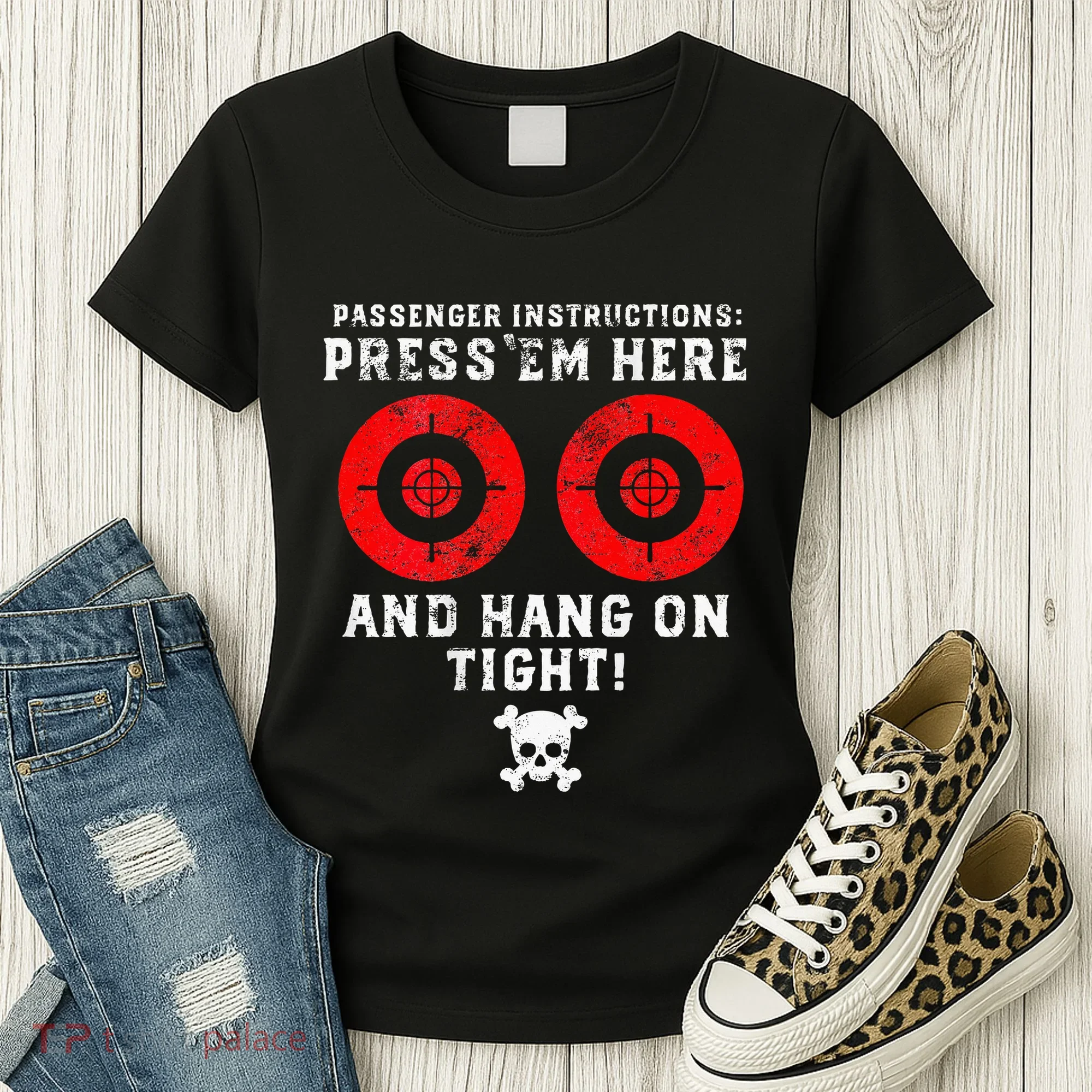 Passenger Instructions Press Em Here Women's T-Shirt