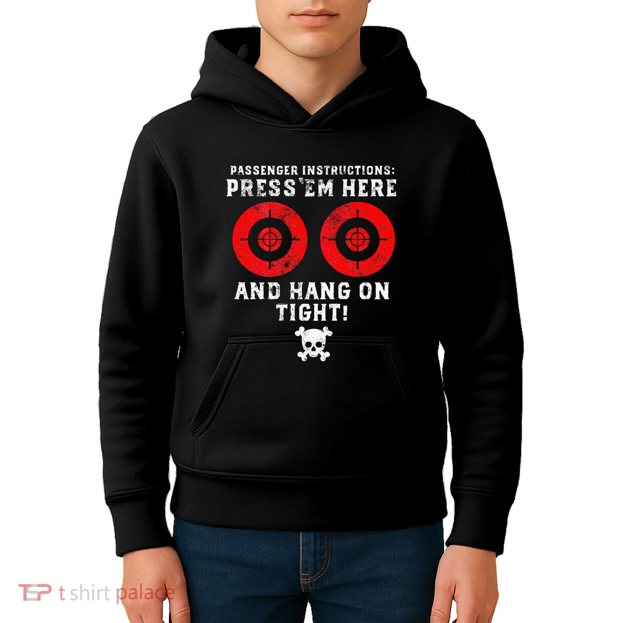 Passenger Instructions Press Em Here Kids Hoodie