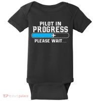 Pilot In Progress Airline Pilot Aviation Aircraft Lover Baby Bodysuit thumb 0