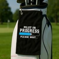 Pilot In Progress Airline Pilot Aviation Aircraft Lover Golf Towel thumb 2