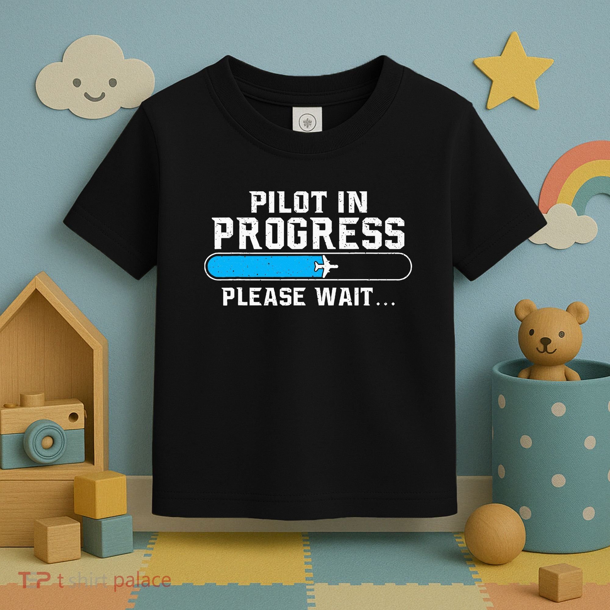 Pilot In Progress Airline Pilot Aviation Aircraft Lover Toddler T-Shirt