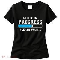 Pilot In Progress Airline Pilot Aviation Aircraft Lover Women's T-Shirt thumb 0