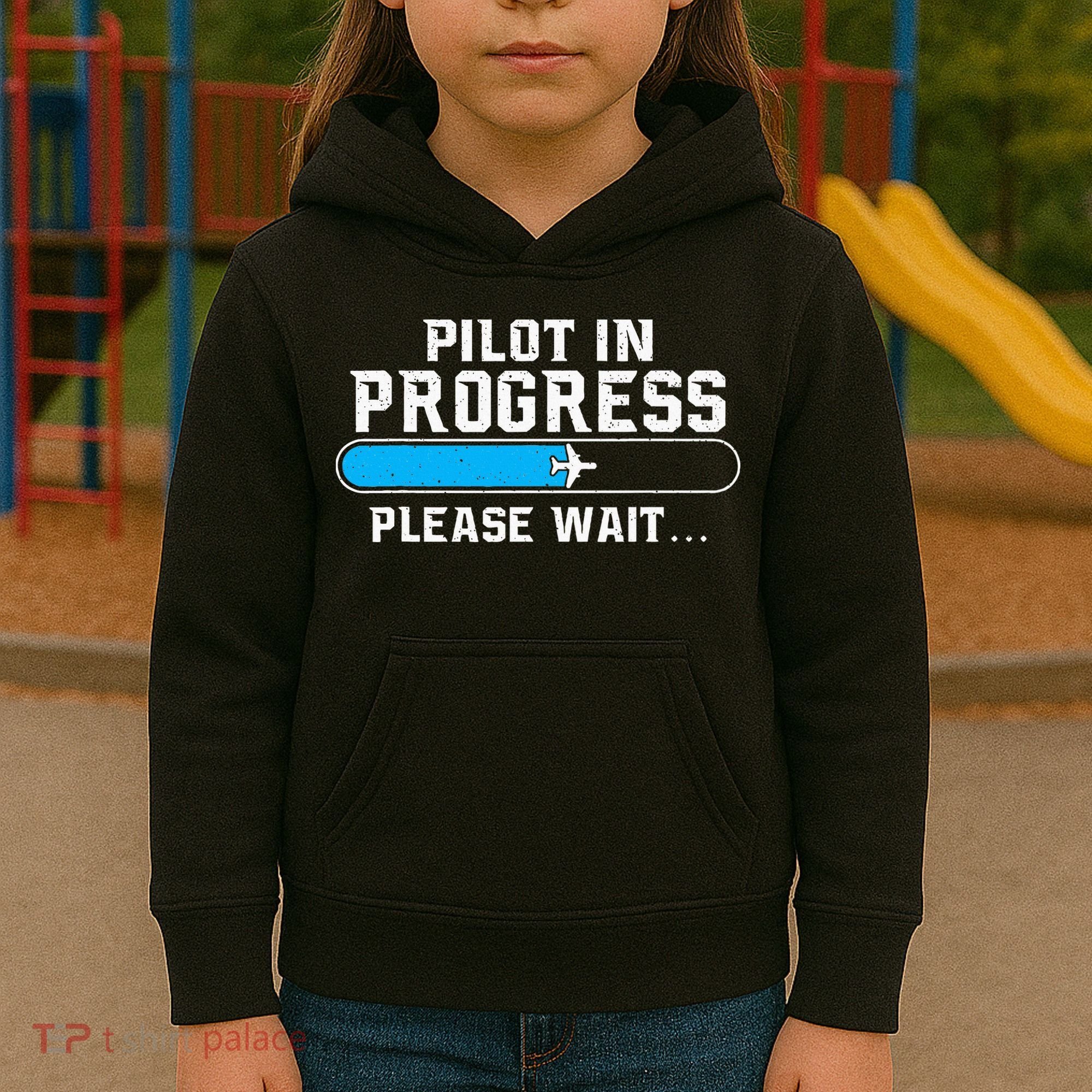Pilot In Progress Airline Pilot Aviation Aircraft Lover Kids Hoodie