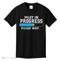 Pilot In Progress Airline Pilot Aviation Aircraft Lover Kids T-Shirt thumb 0