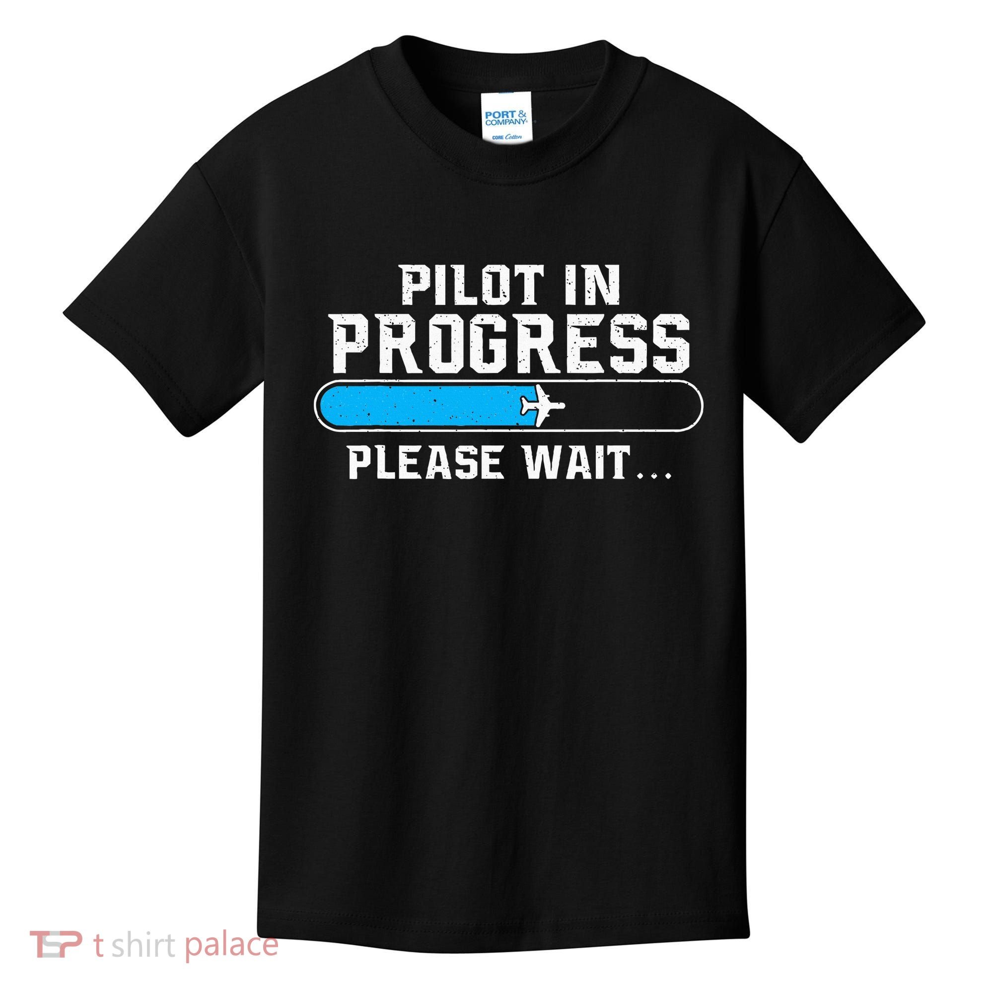 Pilot In Progress Airline Pilot Aviation Aircraft Lover Kids T-Shirt