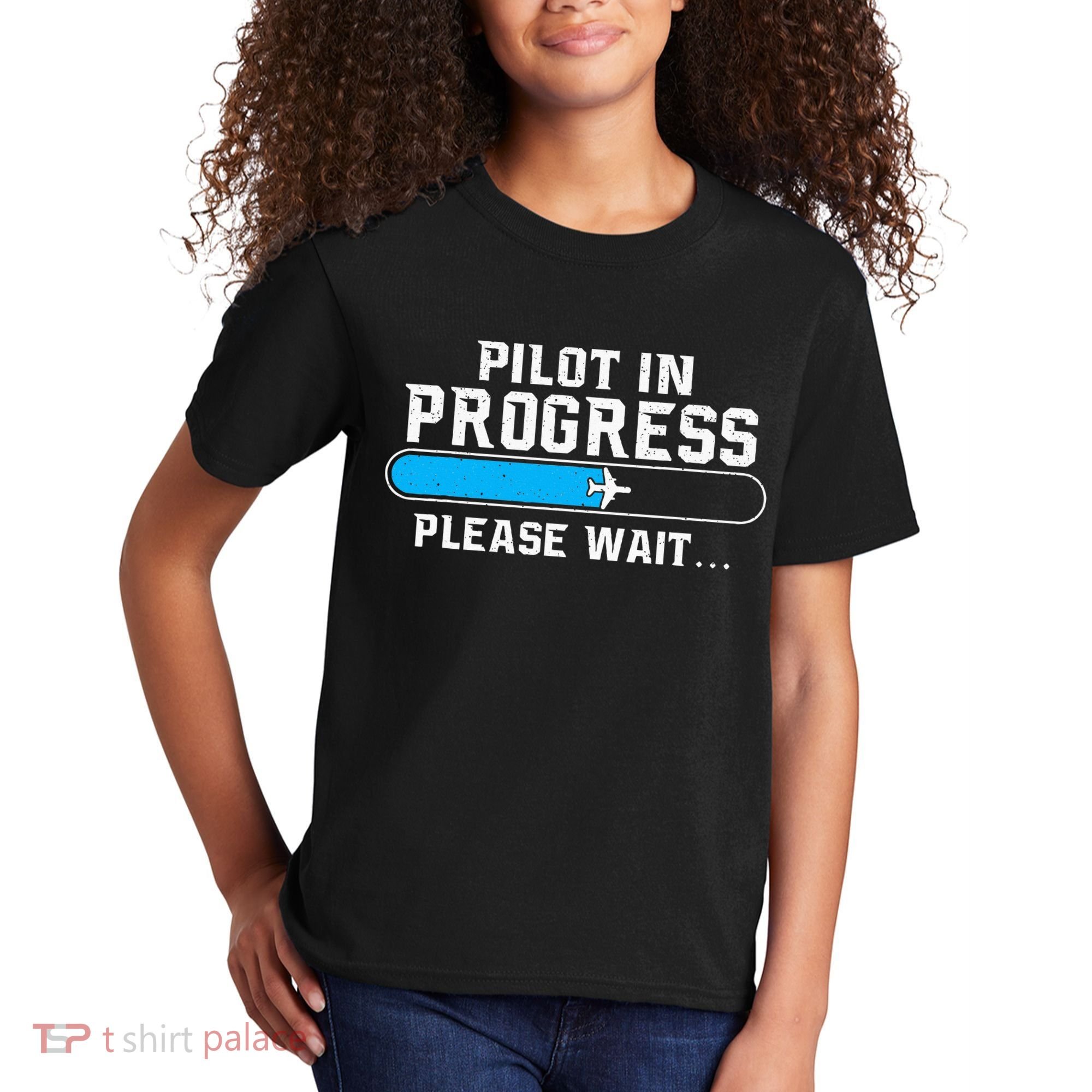 Pilot In Progress Airline Pilot Aviation Aircraft Lover Kids T-Shirt