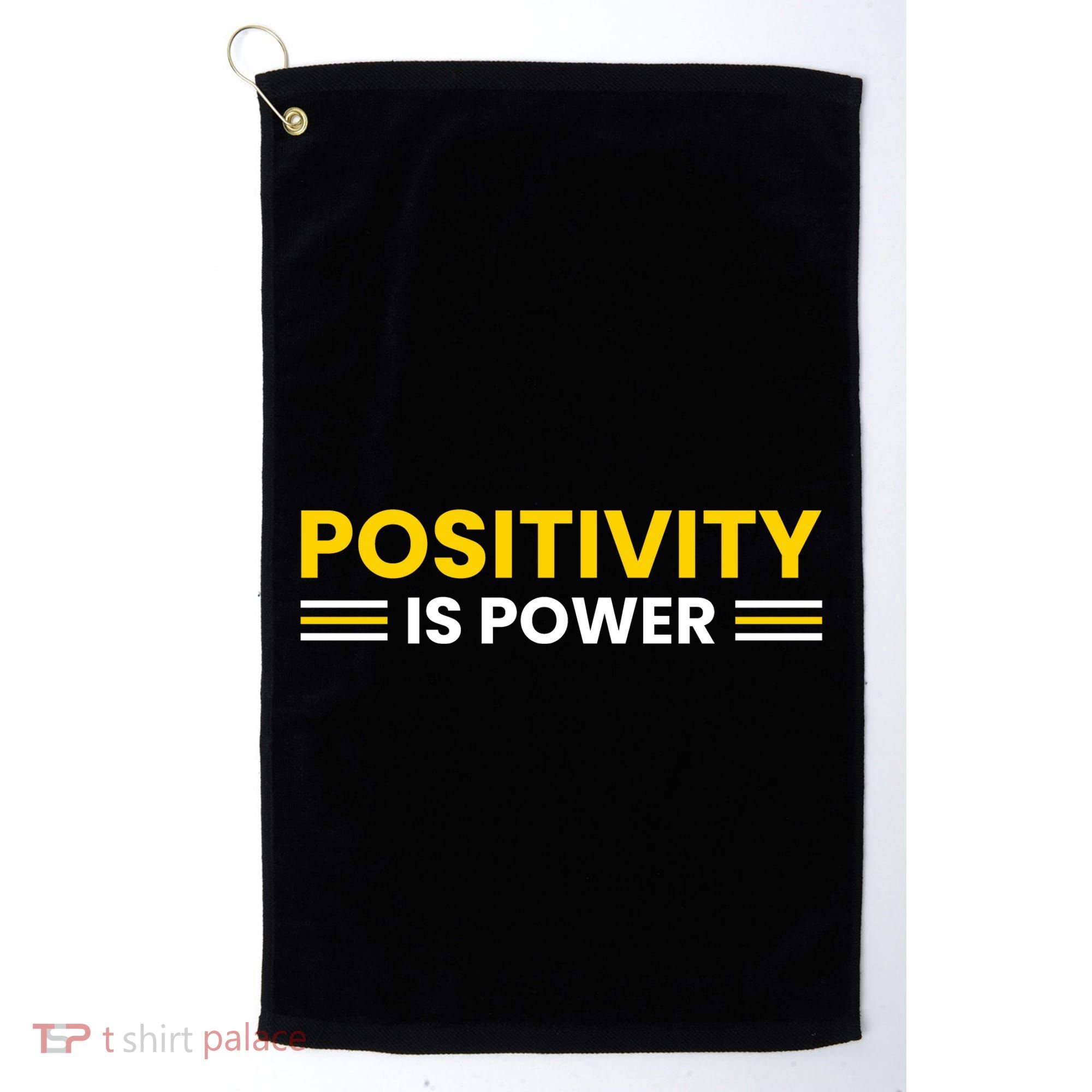 Positivity Is Power Typography Golf Towel