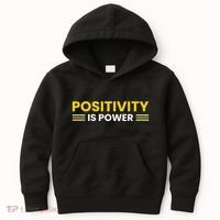 Positivity Is Power Typography Kids Hoodie thumb 0
