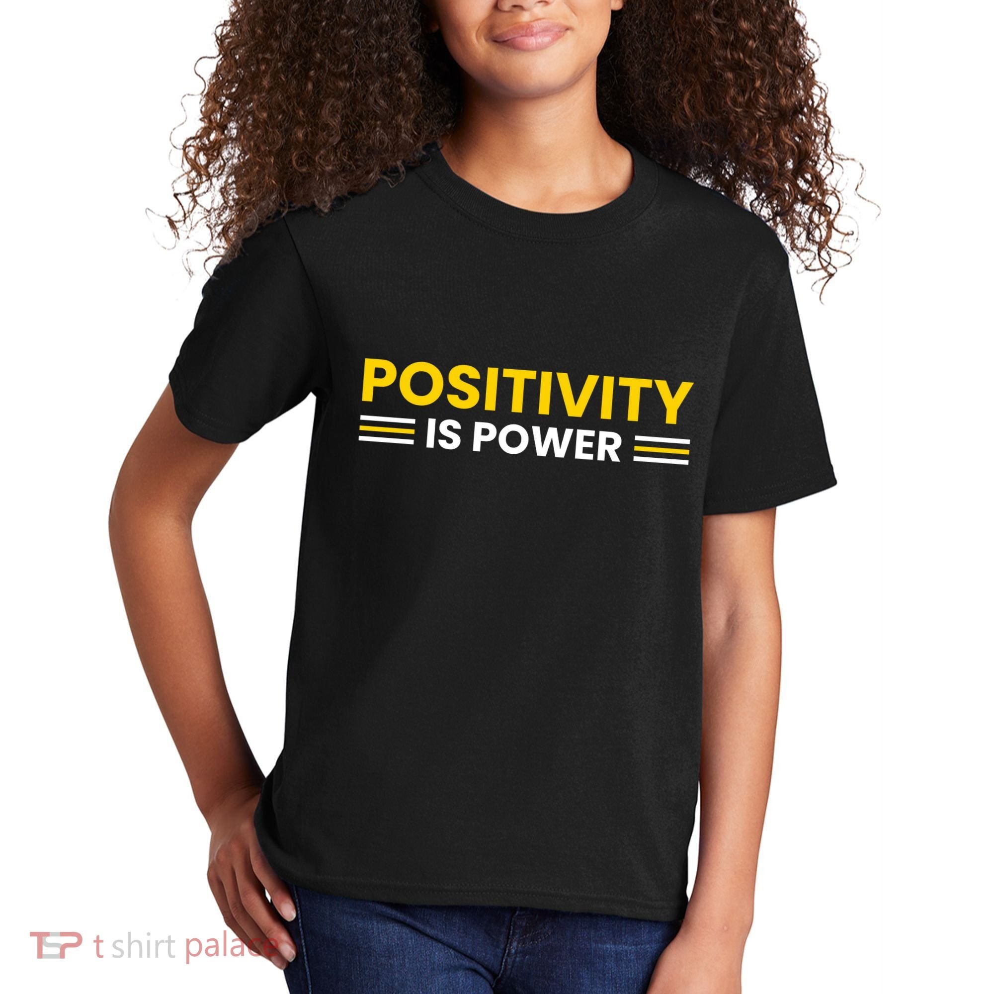 Positivity Is Power Typography Kids T-Shirt