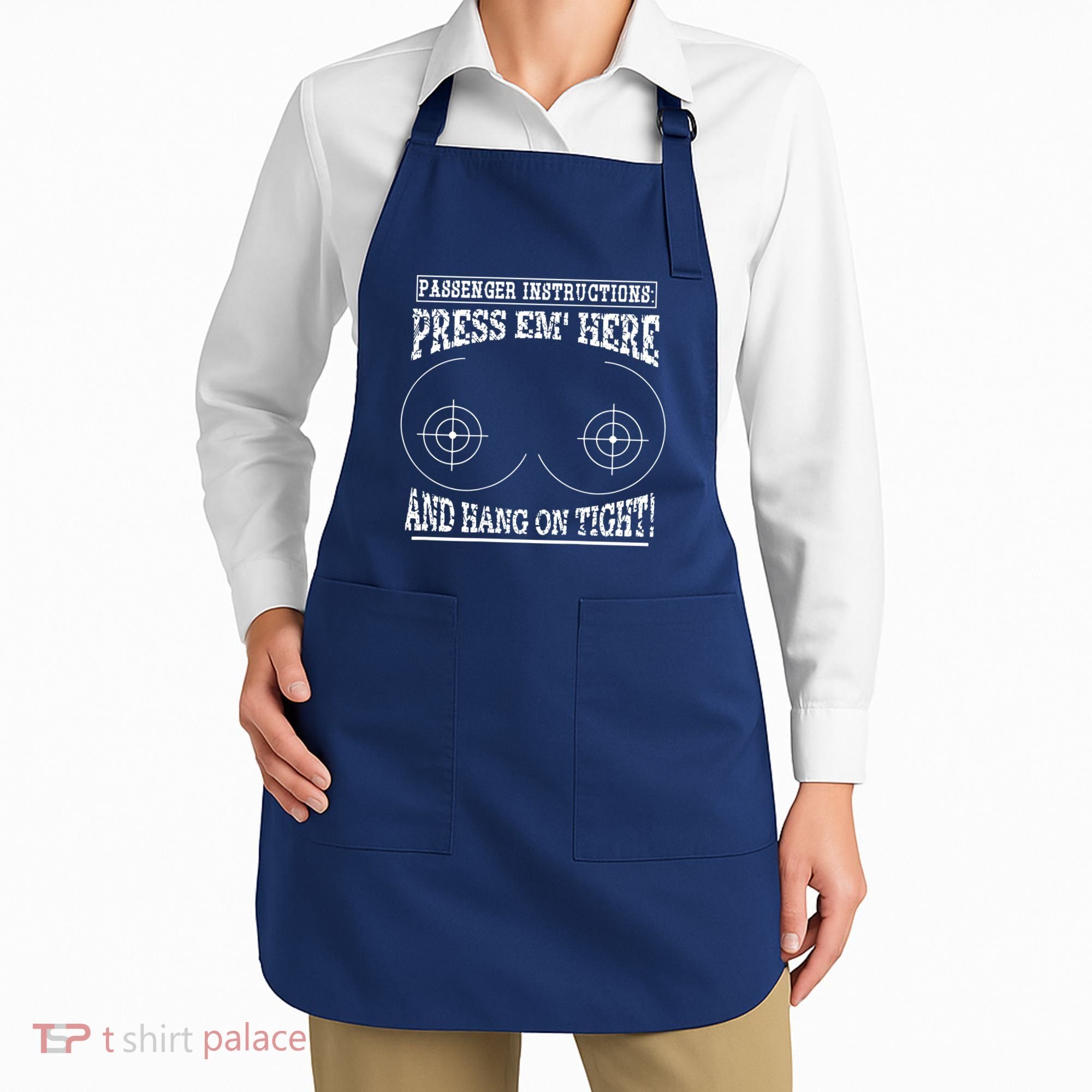Passenger Instructions Press Em Here Apron
