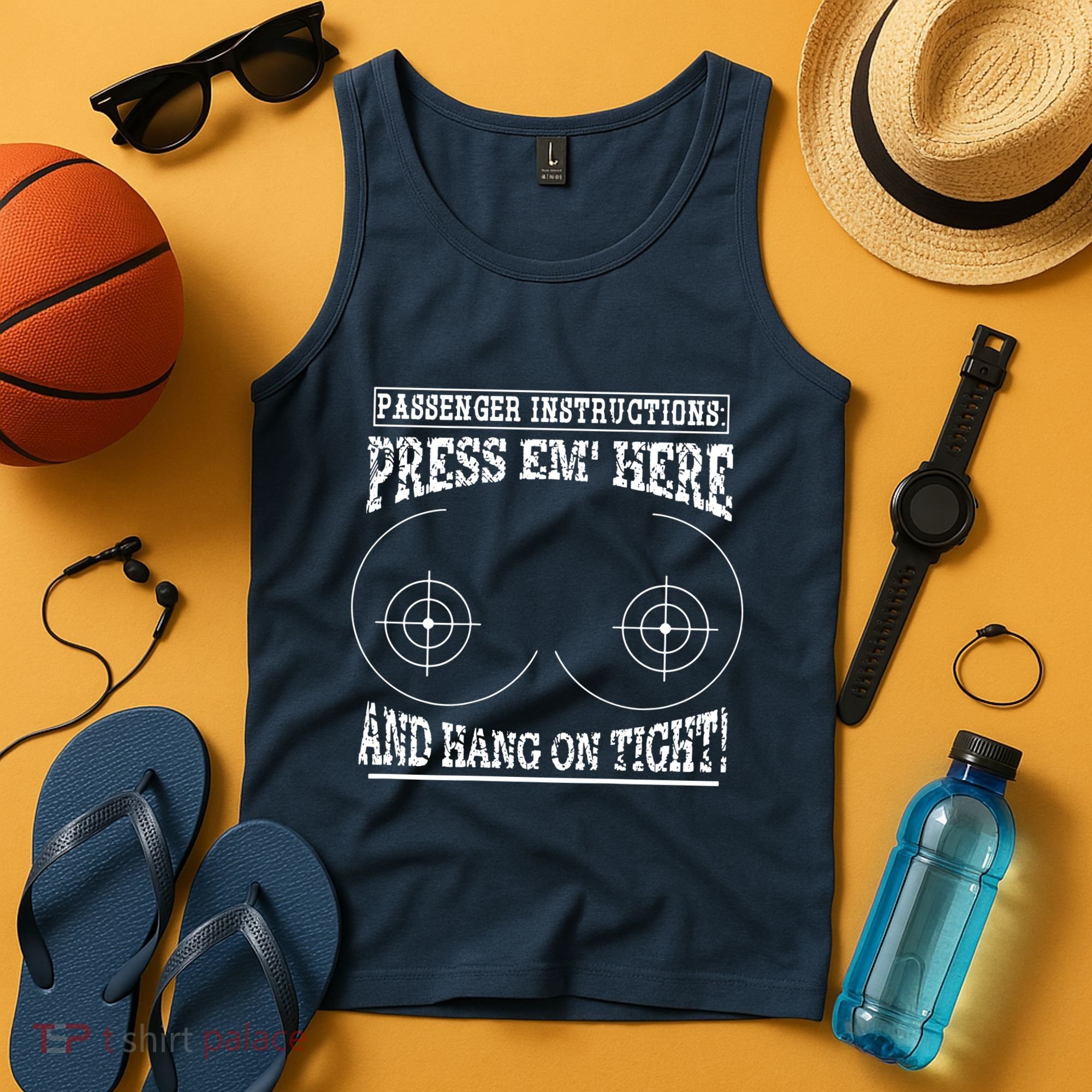 Passenger Instructions Press Em Here Tank Top