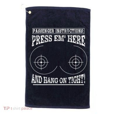 Passenger Instructions Press Em Here Golf Towel