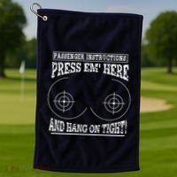Passenger Instructions Press Em Here Golf Towel thumb 1