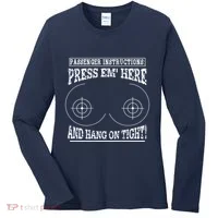 Passenger Instructions Press Em Here Women's Long Sleeve Shirt thumb 0