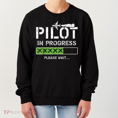 Pilot In Progress Kid Future Pilot Airplane Aviation Flying Women's Sweatshirt