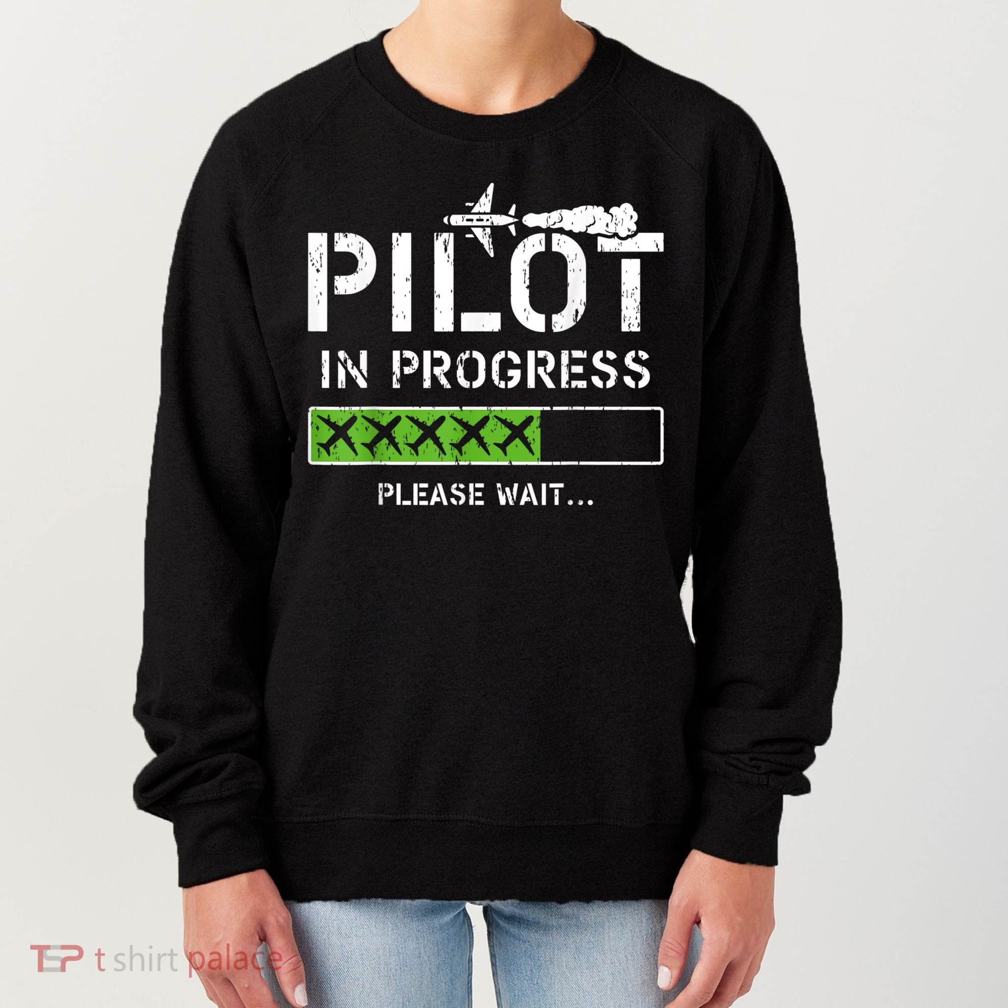 Pilot In Progress Kid Future Pilot Airplane Aviation Flying Women's Sweatshirt