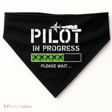 Pilot In Progress Kid Future Pilot Airplane Aviation Flying USA-Made Doggie Bandana