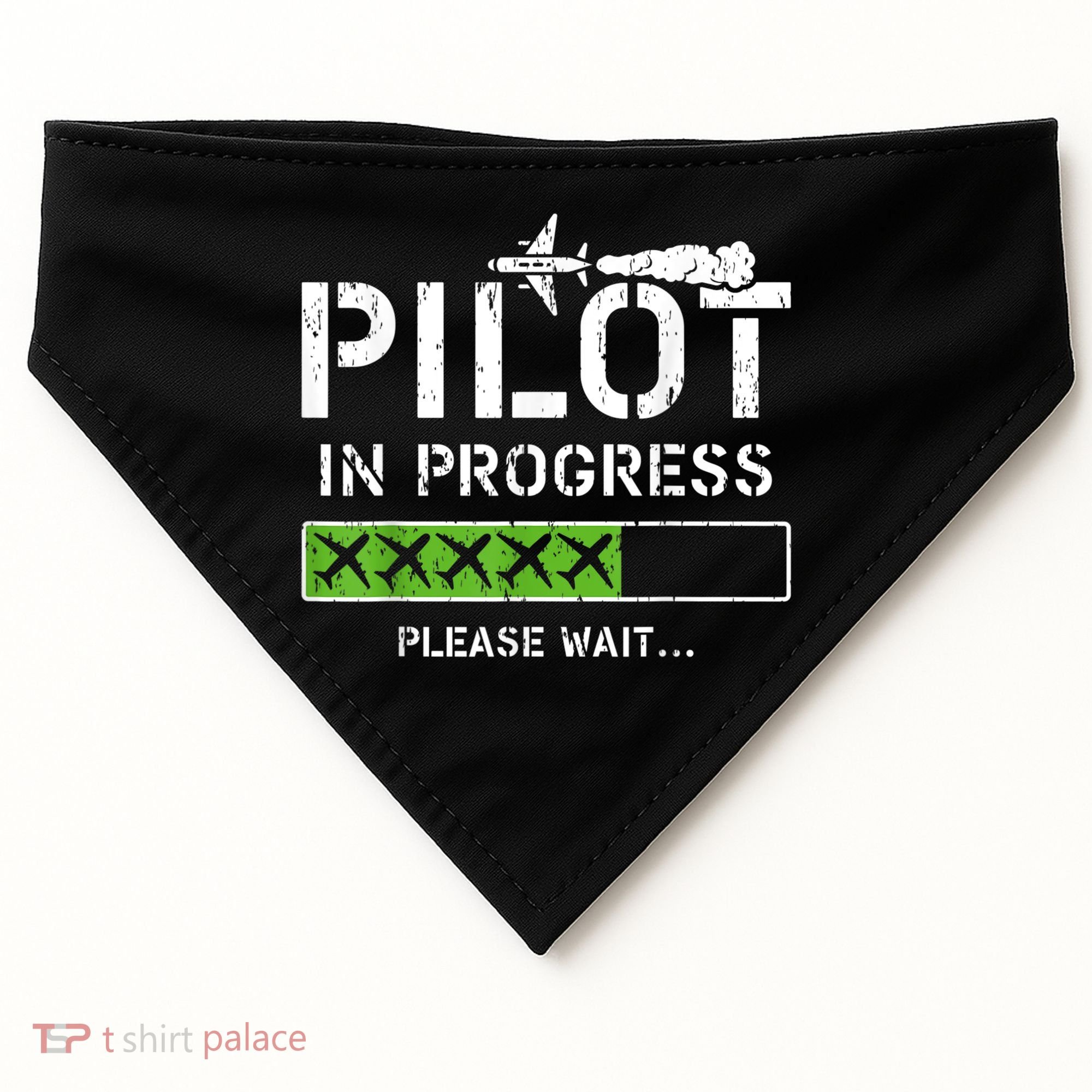 Pilot In Progress Kid Future Pilot Airplane Aviation Flying USA-Made Doggie Bandana