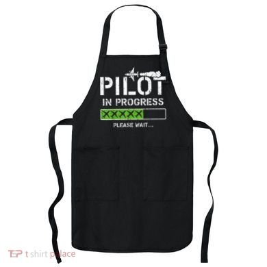 Pilot In Progress Kid Future Pilot Airplane Aviation Flying Apron