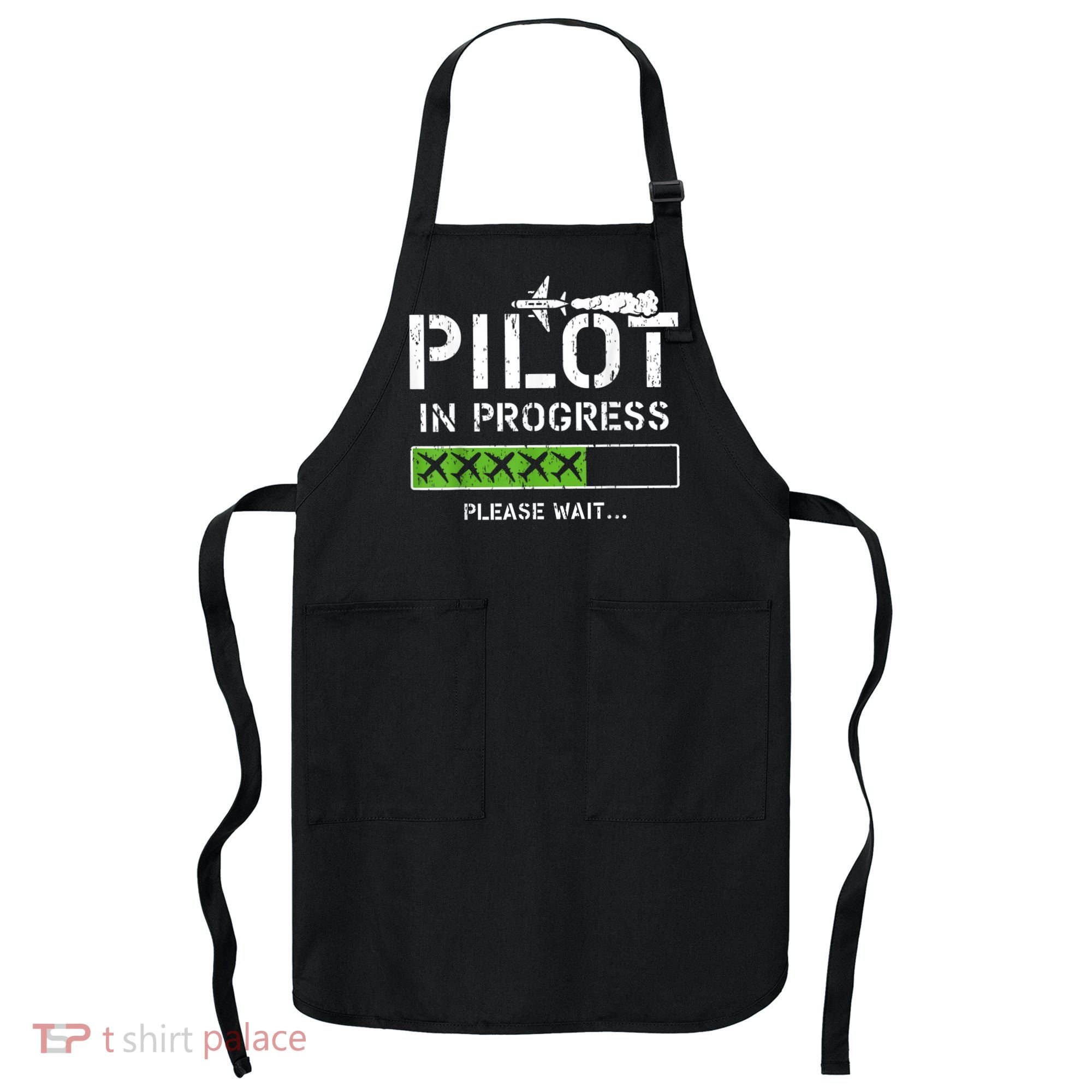 Pilot In Progress Kid Future Pilot Airplane Aviation Flying Apron