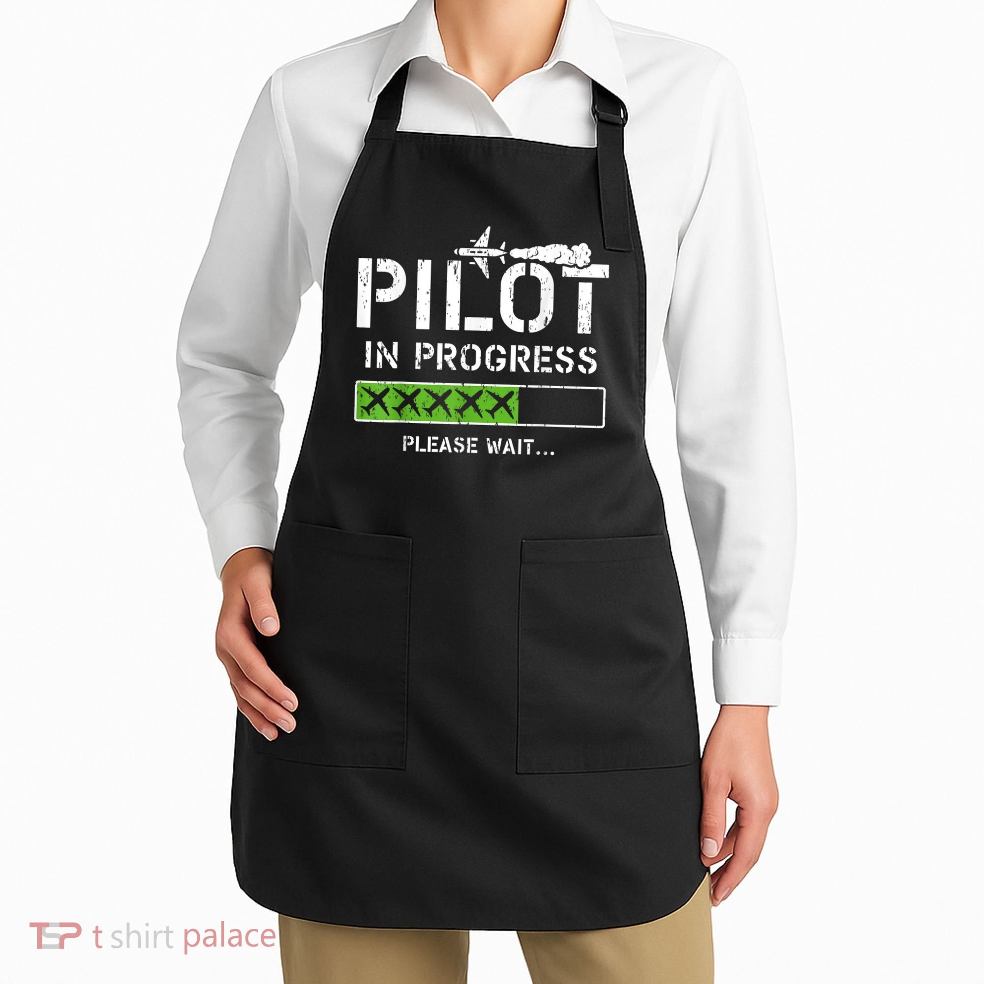 Pilot In Progress Kid Future Pilot Airplane Aviation Flying Apron