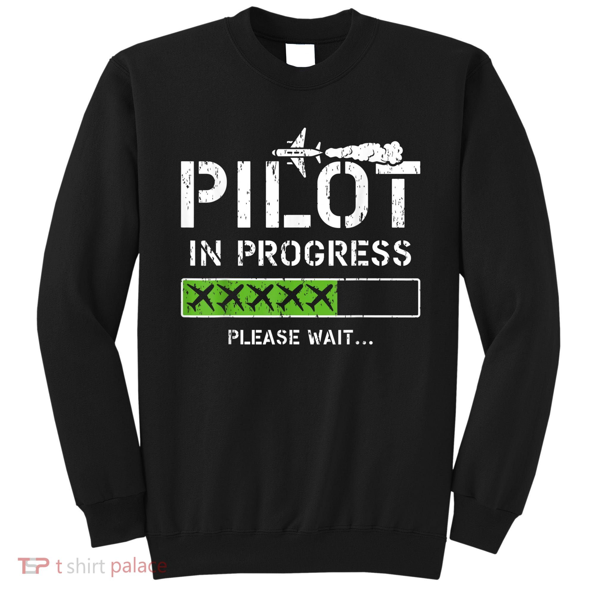 Pilot In Progress Kid Future Pilot Airplane Aviation Flying Sweatshirt
