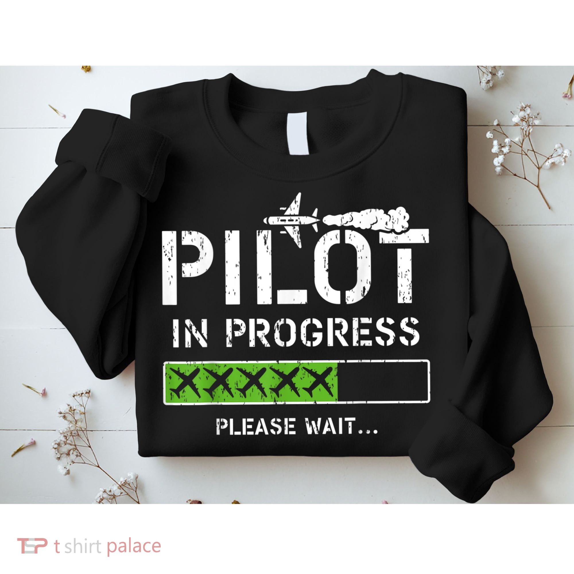 Pilot In Progress Kid Future Pilot Airplane Aviation Flying Sweatshirt