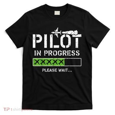 Pilot In Progress Kid Future Pilot Airplane Aviation Flying T-Shirt