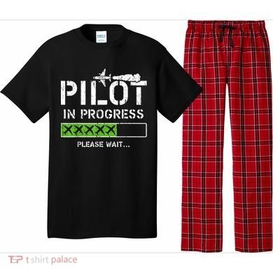 Pilot In Progress Kid Future Pilot Airplane Aviation Flying Pajama Set