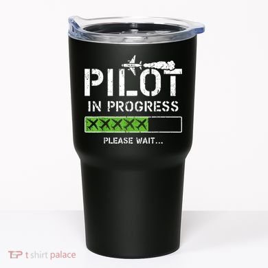 Pilot In Progress Kid Future Pilot Airplane Aviation Flying Tumbler