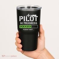 Pilot In Progress Kid Future Pilot Airplane Aviation Flying Tumbler thumb 2