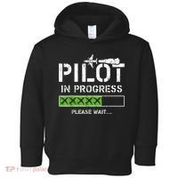 Pilot In Progress Kid Future Pilot Airplane Aviation Flying Toddler Hoodie thumb 0