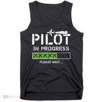 Pilot In Progress Kid Future Pilot Airplane Aviation Flying Tank Top thumb 0