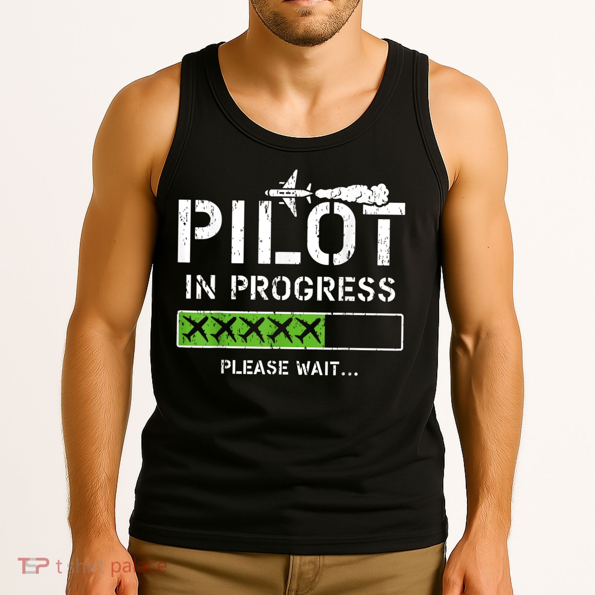 Pilot In Progress Kid Future Pilot Airplane Aviation Flying Tank Top