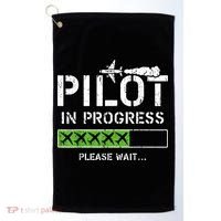 Pilot In Progress Kid Future Pilot Airplane Aviation Flying Golf Towel thumb 0