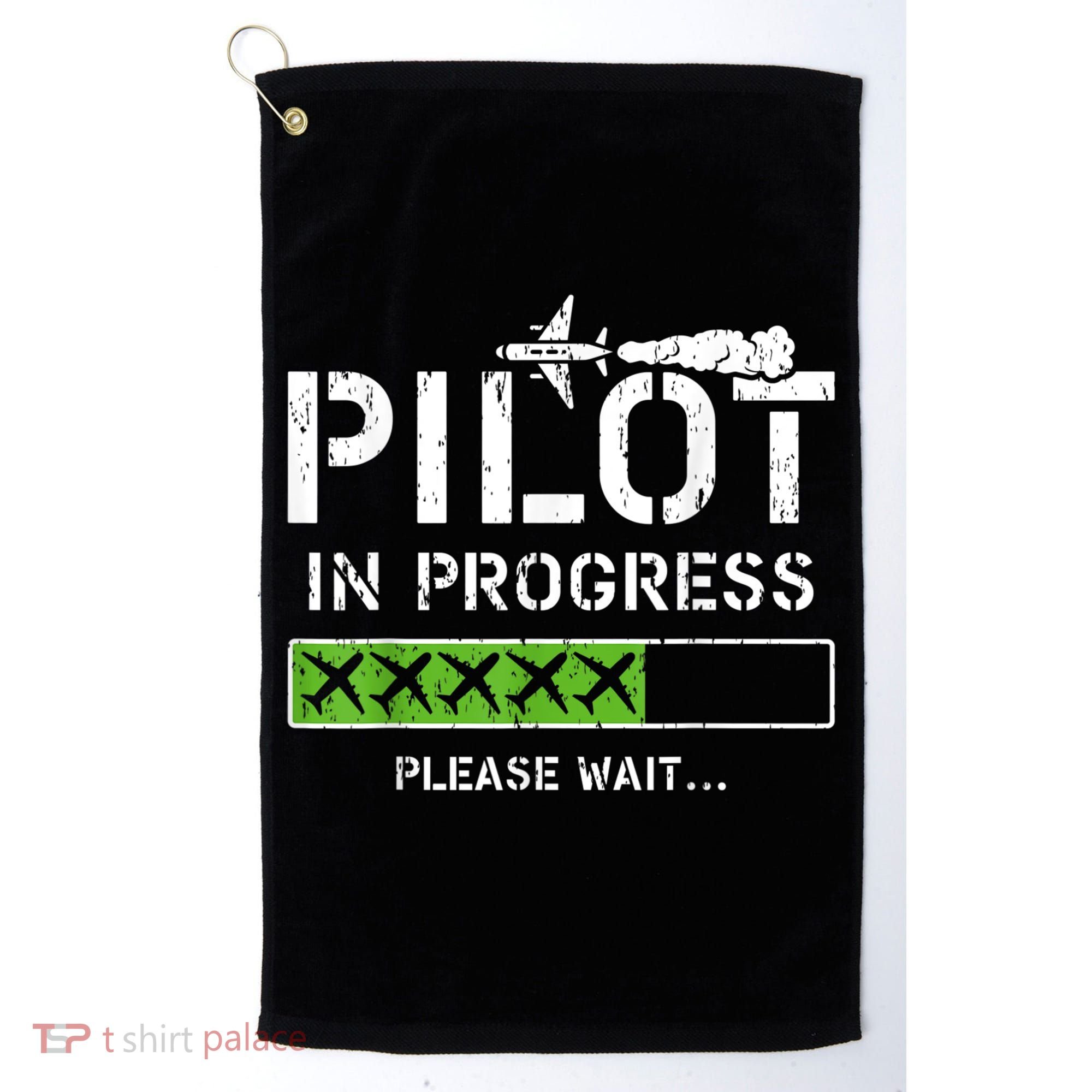 Pilot In Progress Kid Future Pilot Airplane Aviation Flying Golf Towel