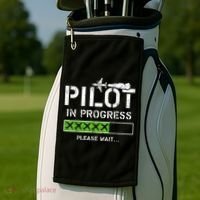 Pilot In Progress Kid Future Pilot Airplane Aviation Flying Golf Towel thumb 2