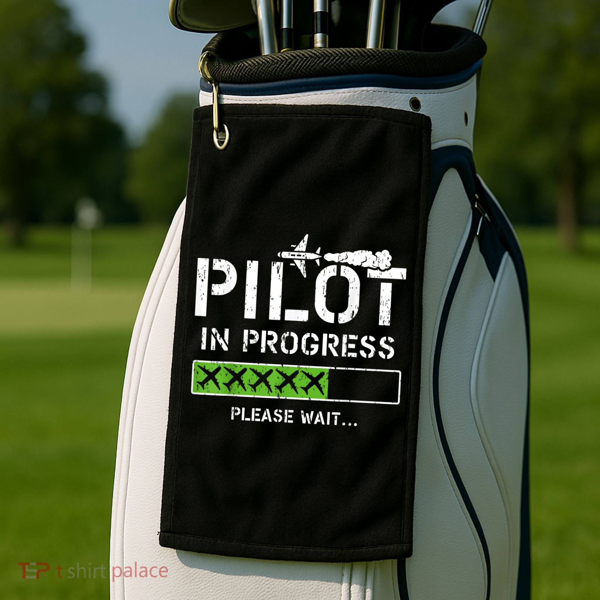 Pilot In Progress Kid Future Pilot Airplane Aviation Flying Golf Towel