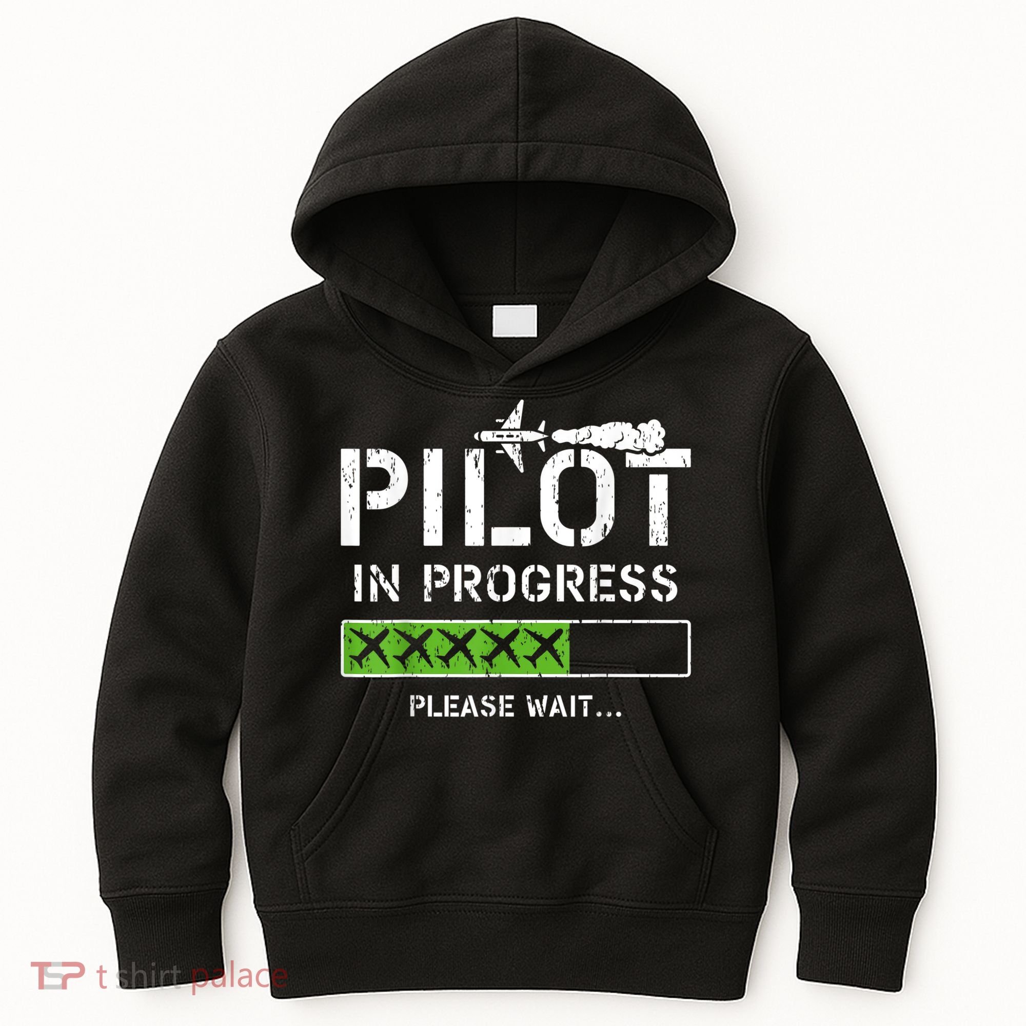Pilot In Progress Kid Future Pilot Airplane Aviation Flying Kids Hoodie