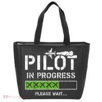 Pilot In Progress Kid Future Pilot Airplane Aviation Flying Tote Bag thumb 0