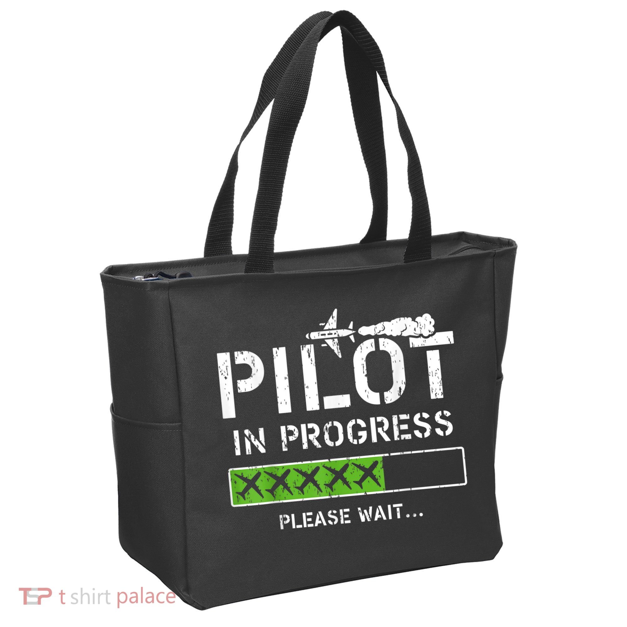 Pilot In Progress Kid Future Pilot Airplane Aviation Flying Tote Bag