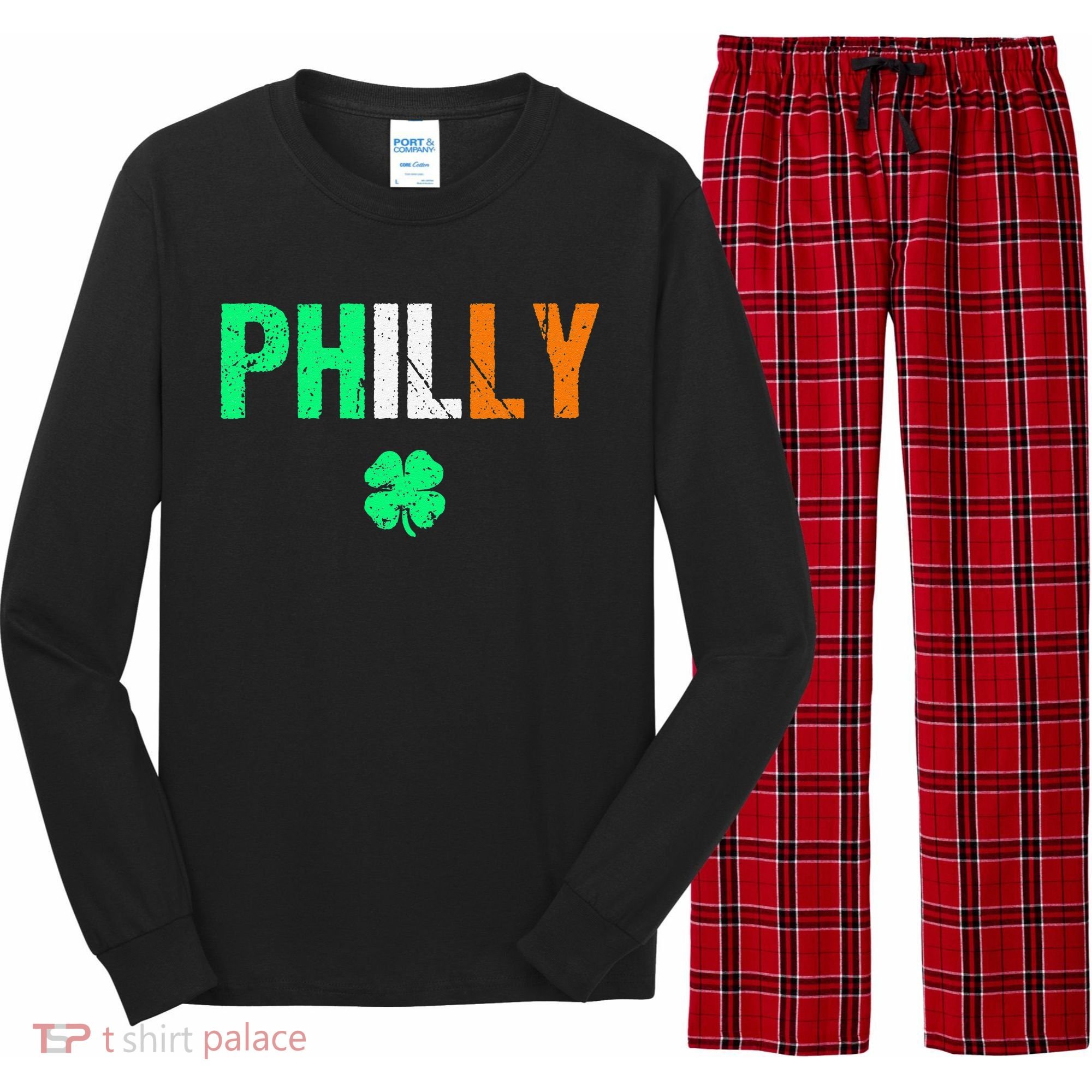 Philly Irish Philadelphia Saint Patrick's Day Long Sleeve Pajama Set
