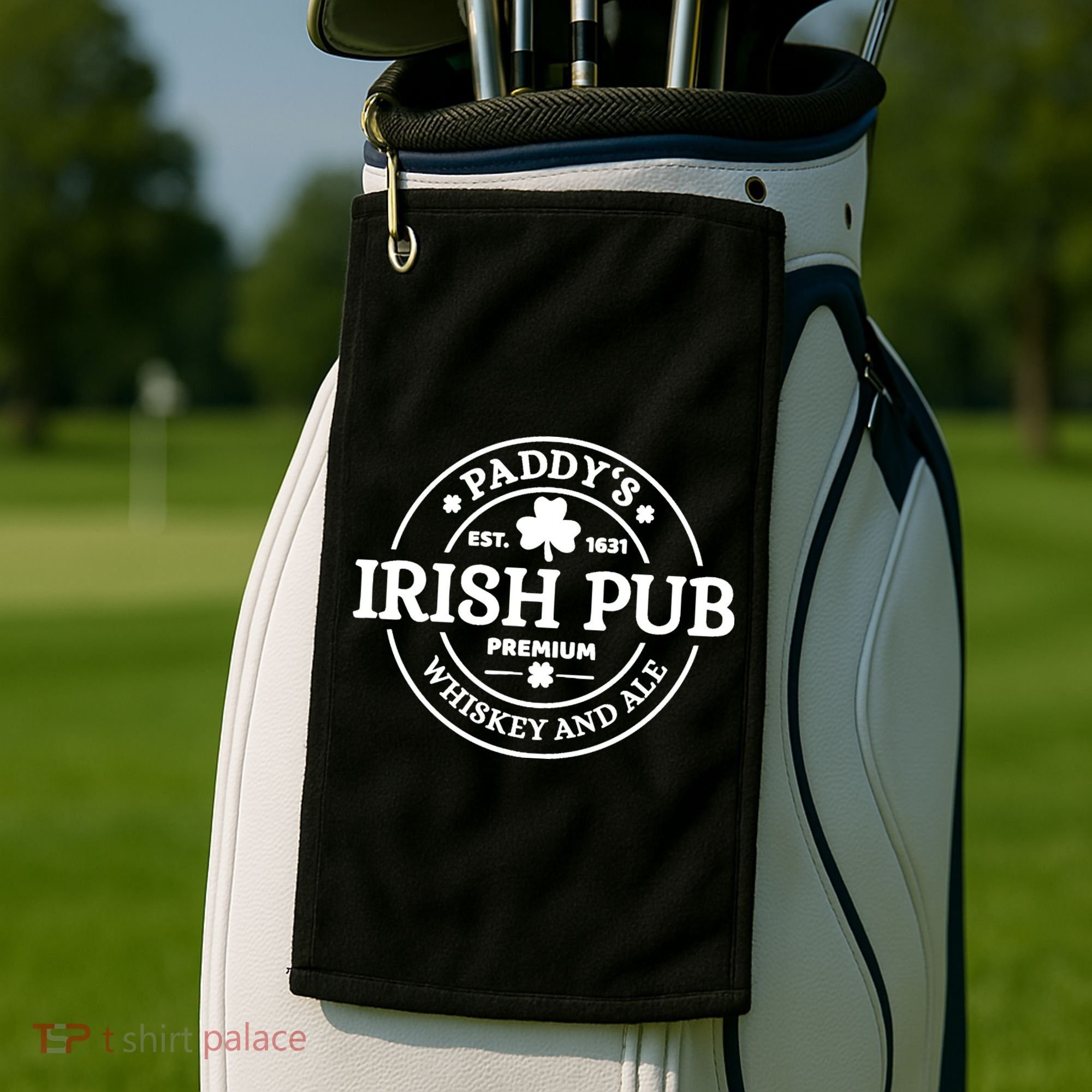 Paddy's Irish Pub Whiskey And Ale Golf Towel