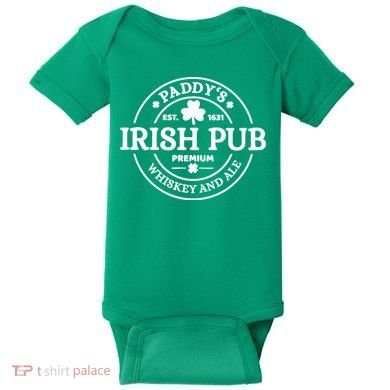 Paddy's Irish Pub Whiskey And Ale Baby Bodysuit