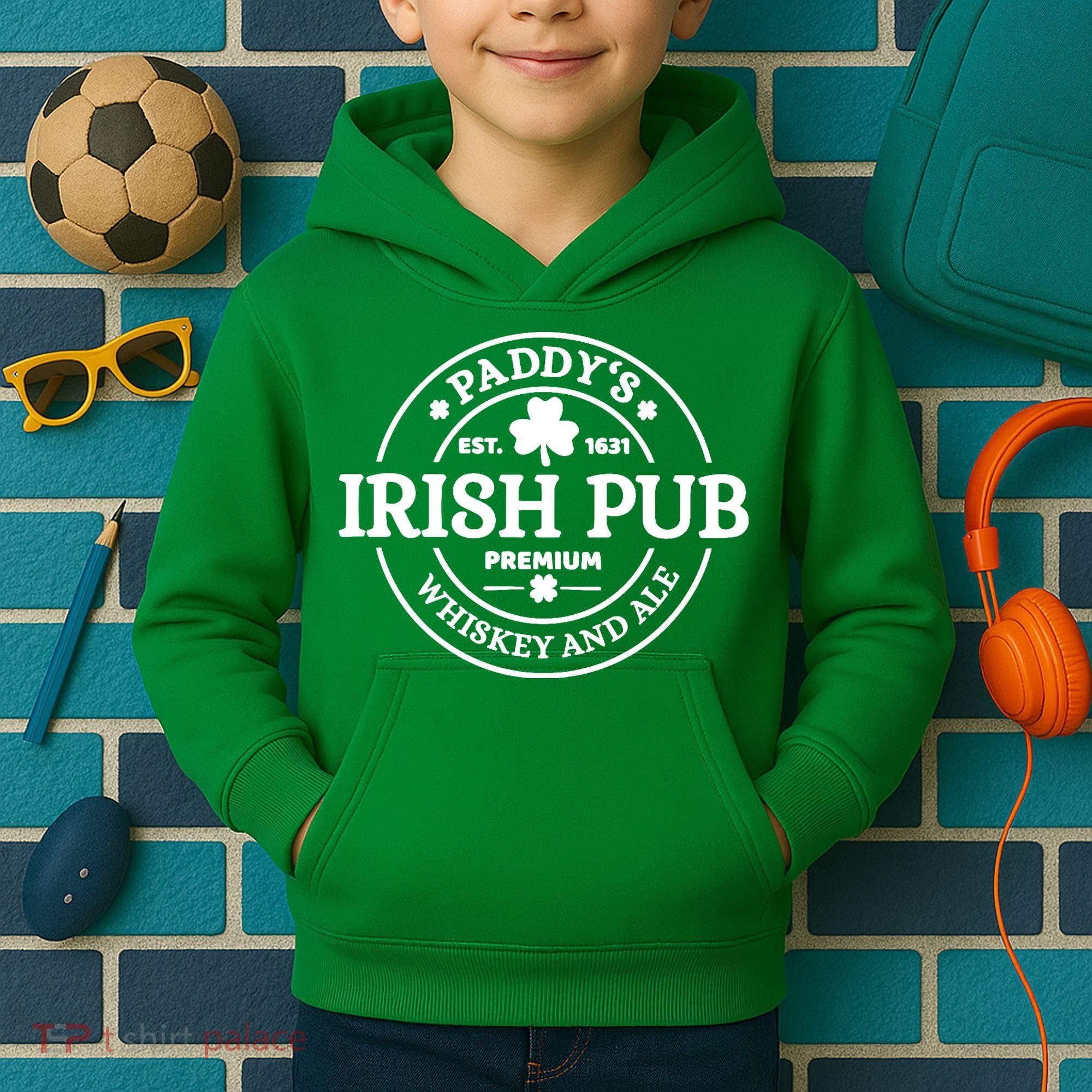Paddy's Irish Pub Whiskey And Ale Kids Hoodie
